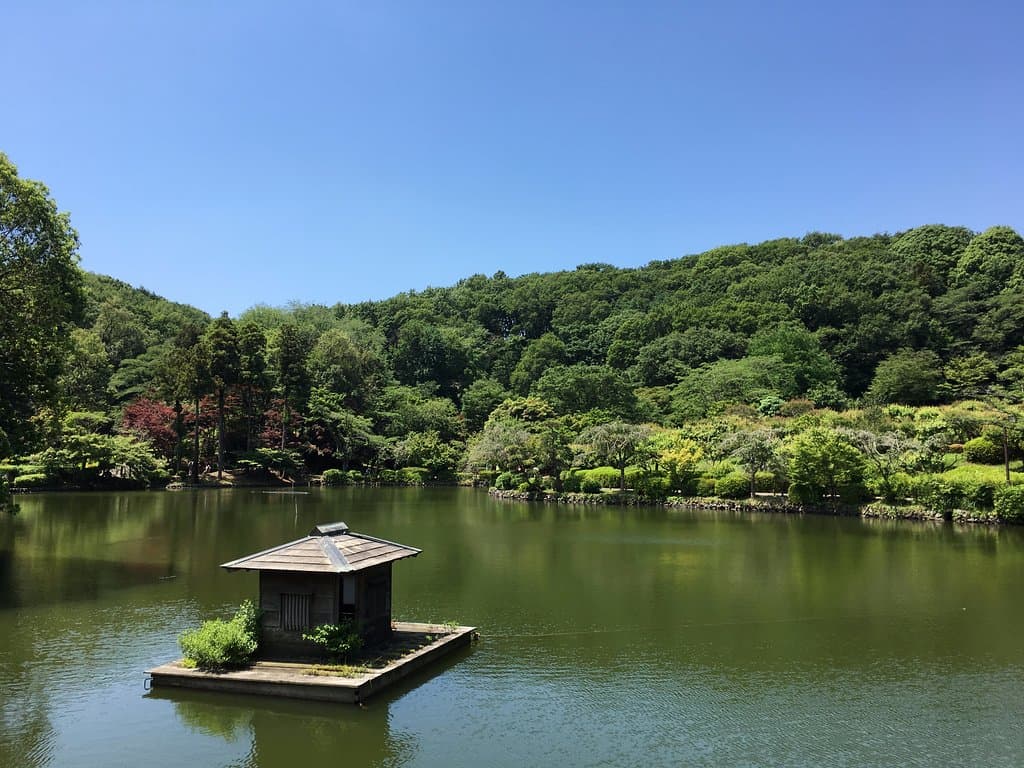 Main pond, small shrine.
