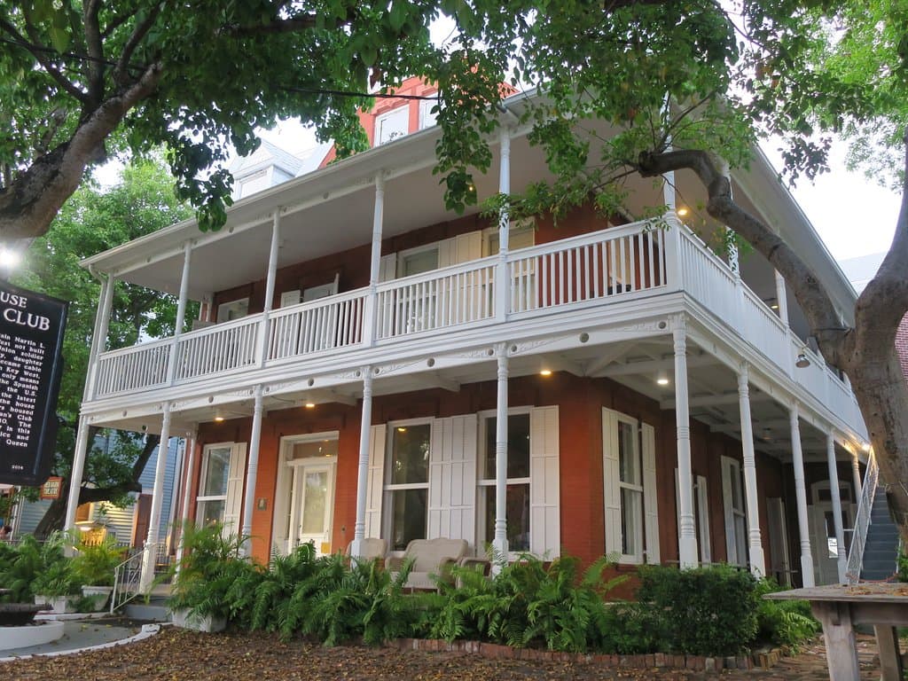 Impressive brick building is well maintained.