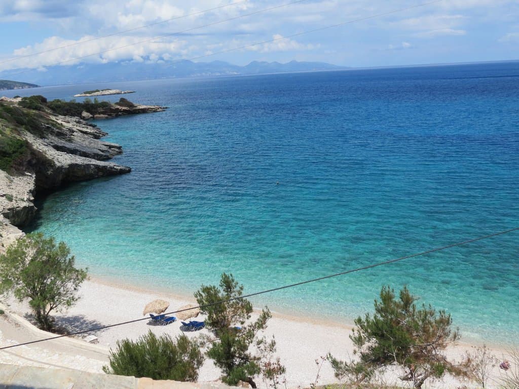 Makris Gialos Beach taken from Taverna Pilarnos