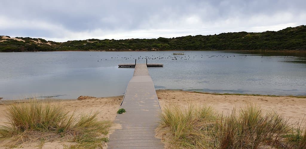 Pool of Siloam Beachport jetty and pontoon in background