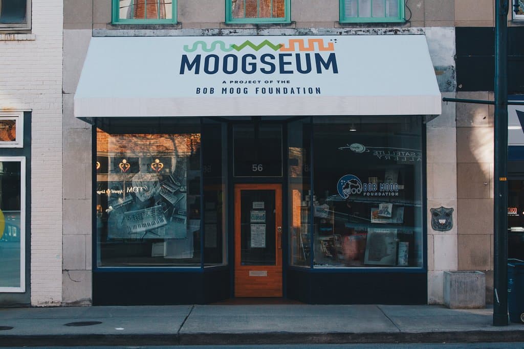 Moogseum storefront at 56 Broadway St in Asheville, NC