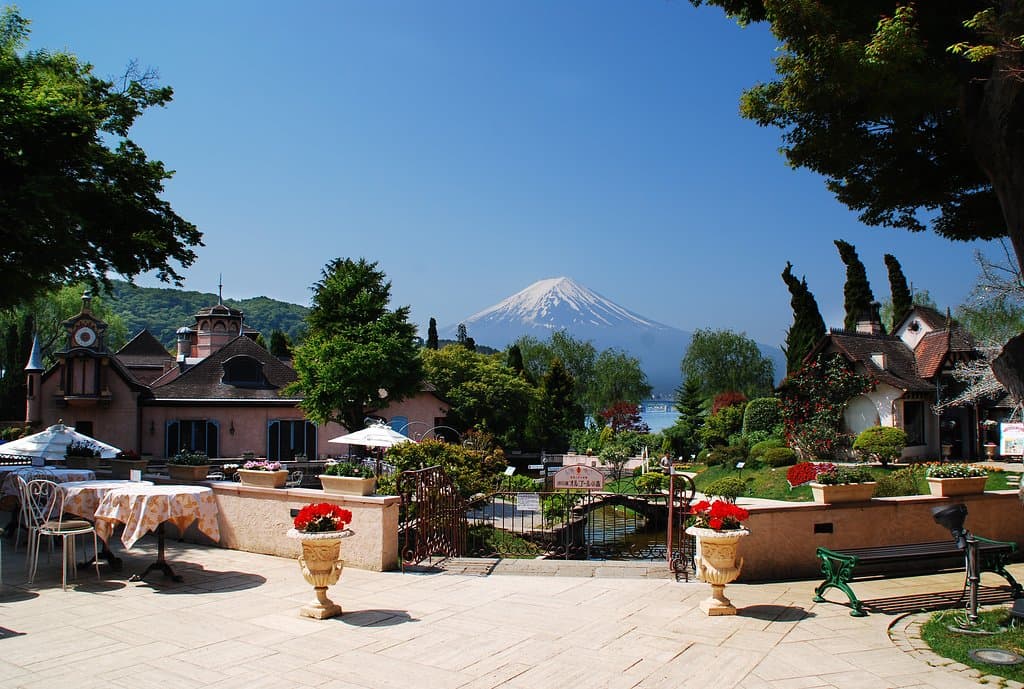 レストランテラスから望める富士山
