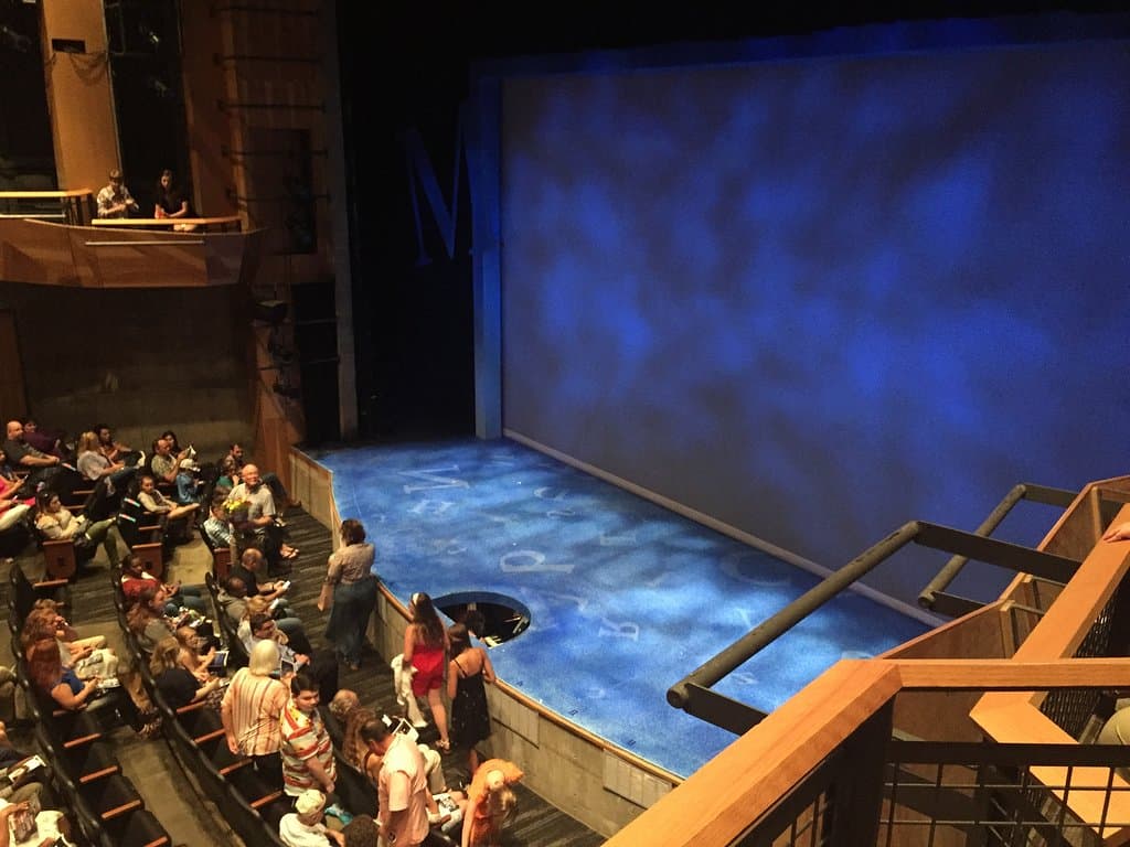 View from our balcony box seats. Very roomy place to sit. Only negative to this seat is you can struggle to see when a scene takes place to the far end of the stage. 