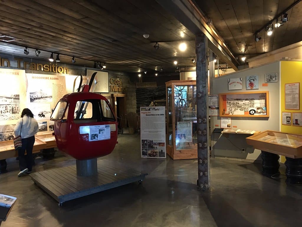 Main room of the museum with exhibits and paraphernalia. 