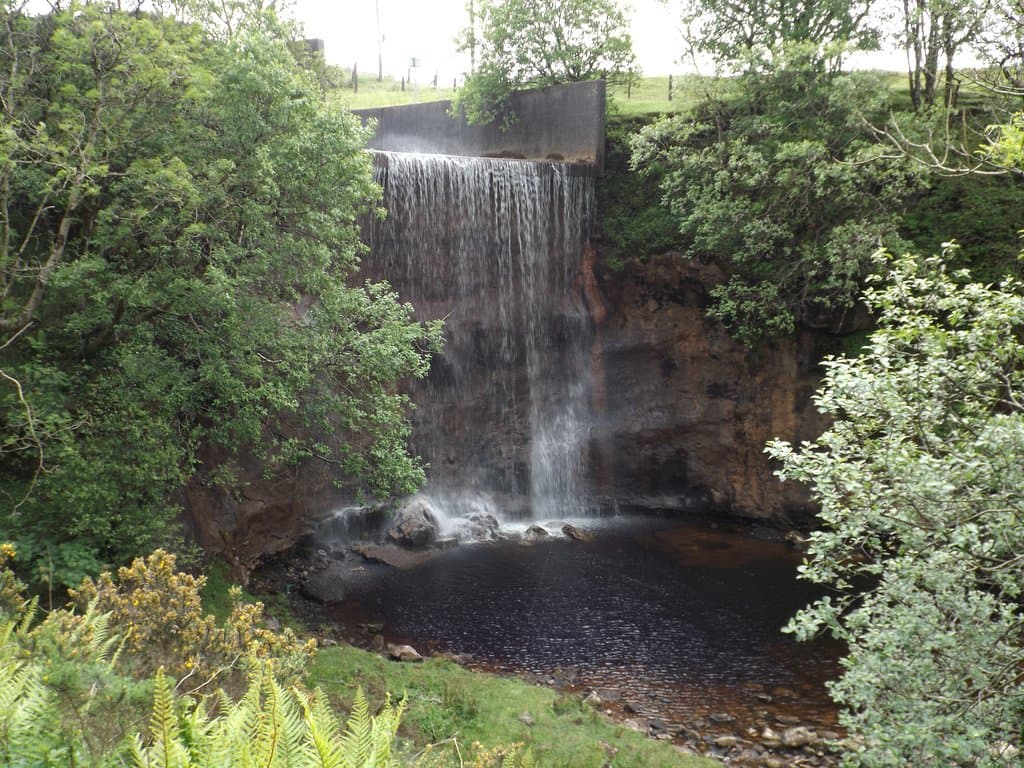 The beautiful reservoir waterfall,.
