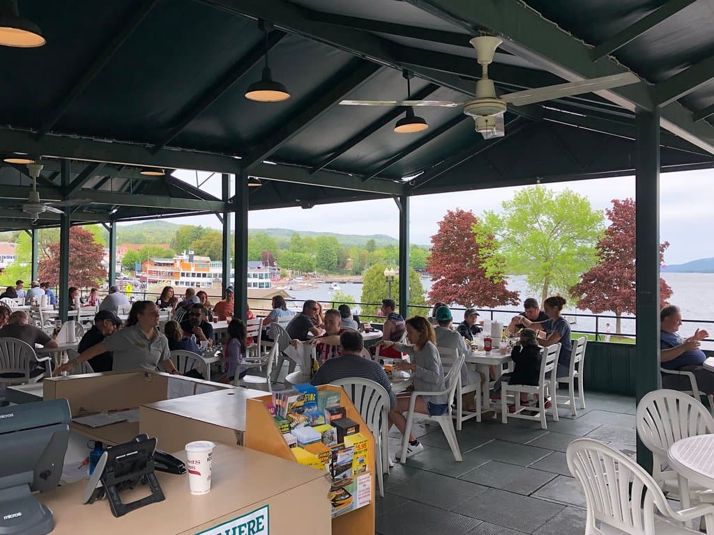 Open air dining overlooking the Lake