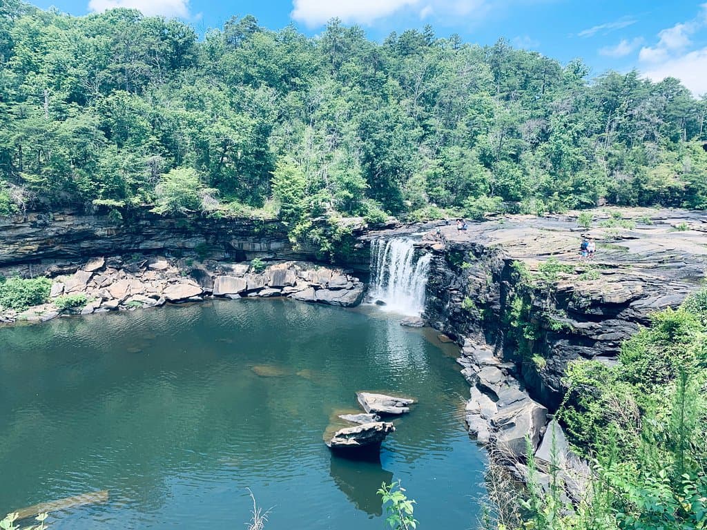 Summer shot of relatively dry falls.