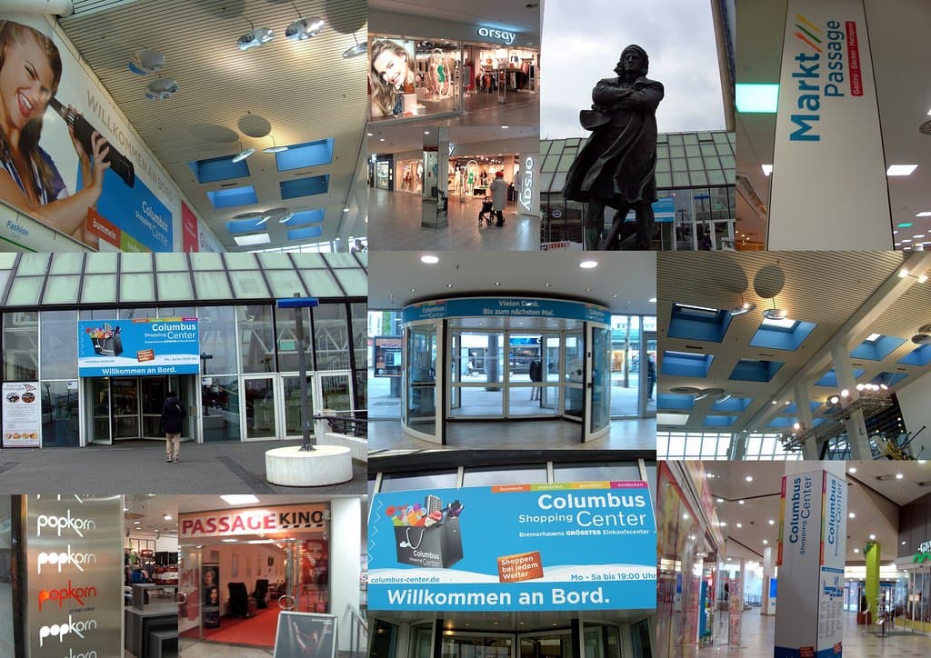 Collage: Columbus -Shopping-Center.in Bremerhaven.
