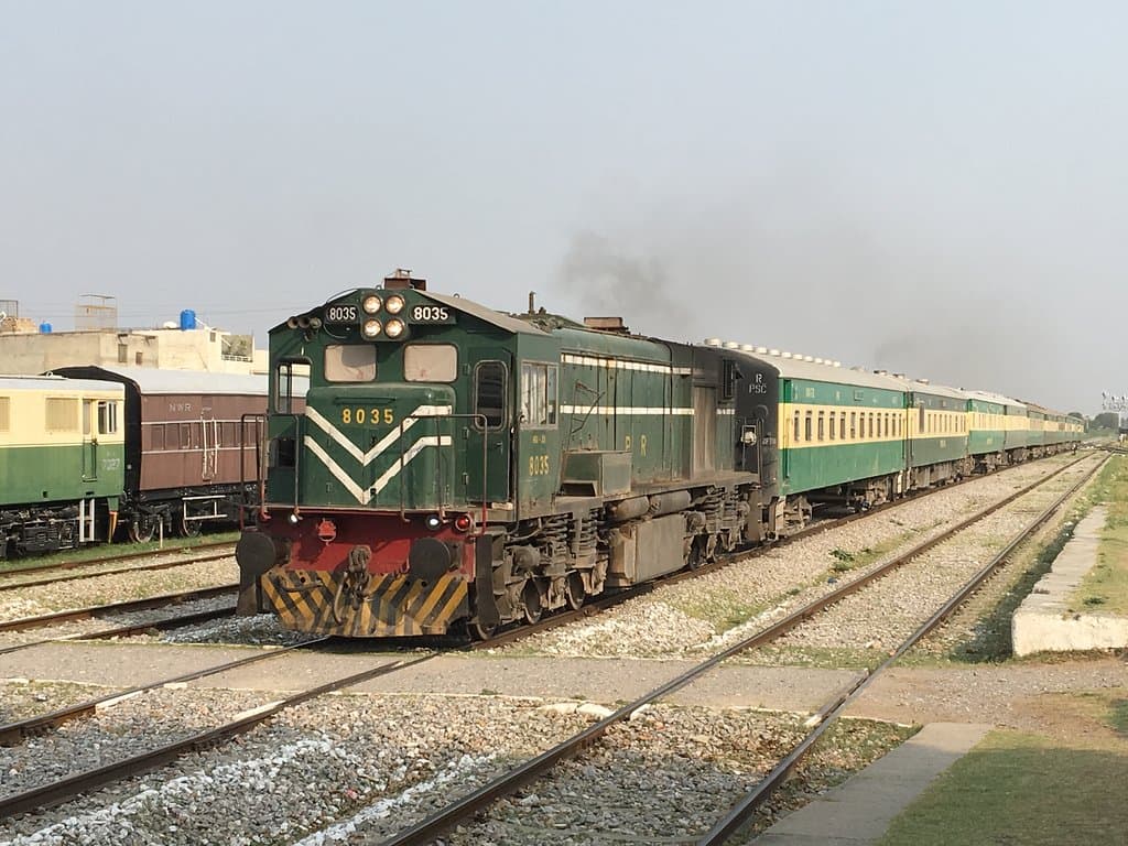 A passenger train that didn't stop at the station.