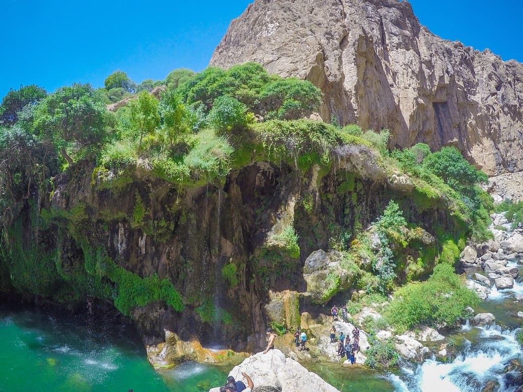 Let's imagine a deep valley filled with trees, current stream of clear river, cascades flowing from rocks and boiling spring from the rocks ... It’s amazing 🤩