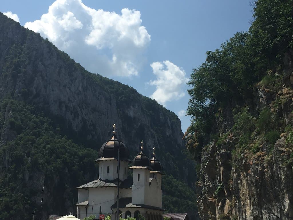 from a distance the monastery