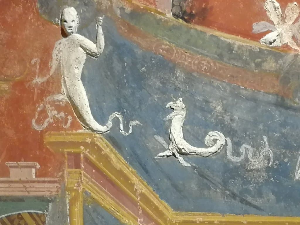 Particolare di stucco nell'affresco