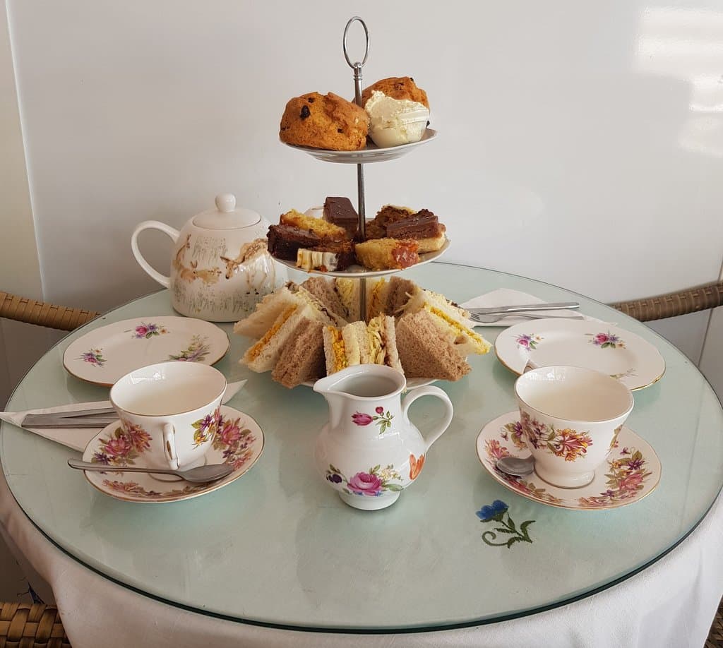 Afternoon tea at harriets, including free refill tea and coffee