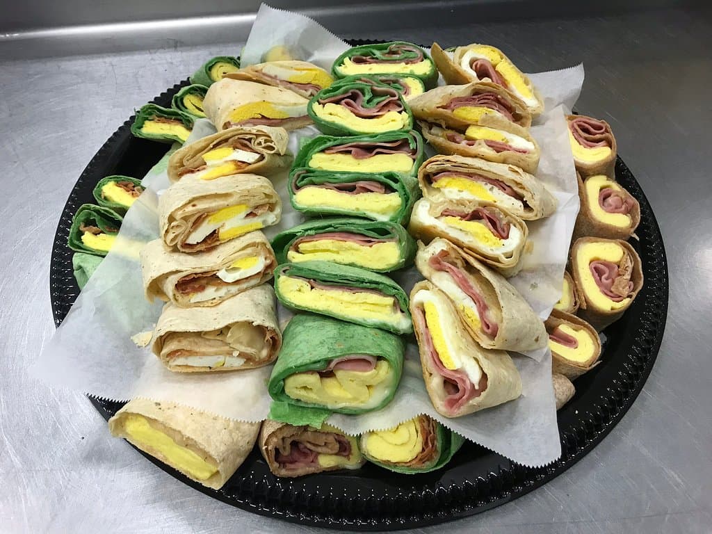 Our assorted breakfast wrap platters are the perfect fit for that morning meeting! 