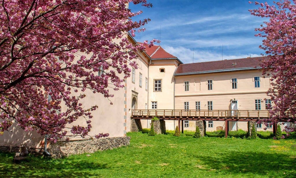 Uzhhorod Castle in Spring