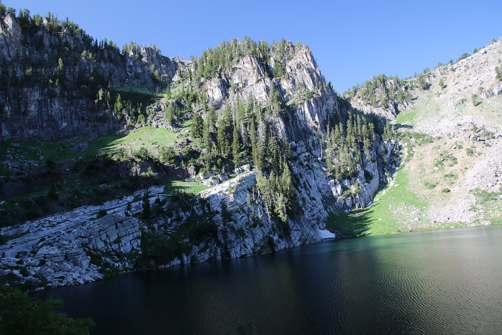 cliffs by lake