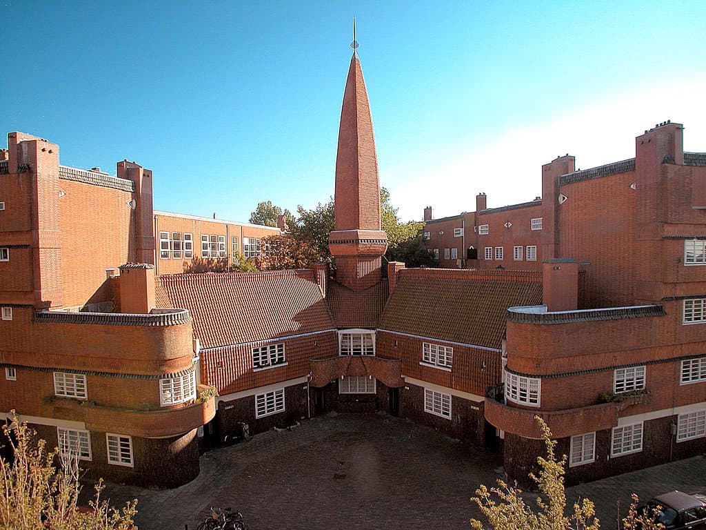 World famous social housing complex "Het Schip" with it's tower.