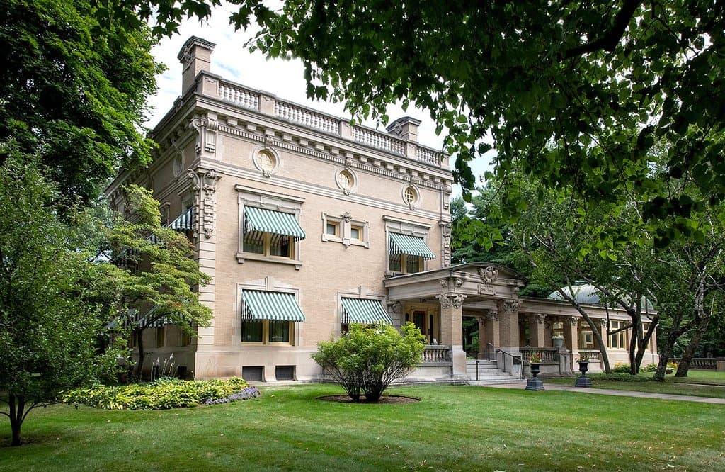 Ruthmere Museum, the 1910 Beaux Arts home of Albert and Elizabeth Beardsley, is lavishly decorated with silk wall coverings, hand-carved woodwork and painted murals.                                       Ruthmere’s diverse world-class collection includes everything from Rodin bronze sculptures to painting masterworks;
                                      