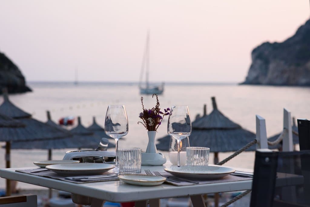 Dinner table, before sunset