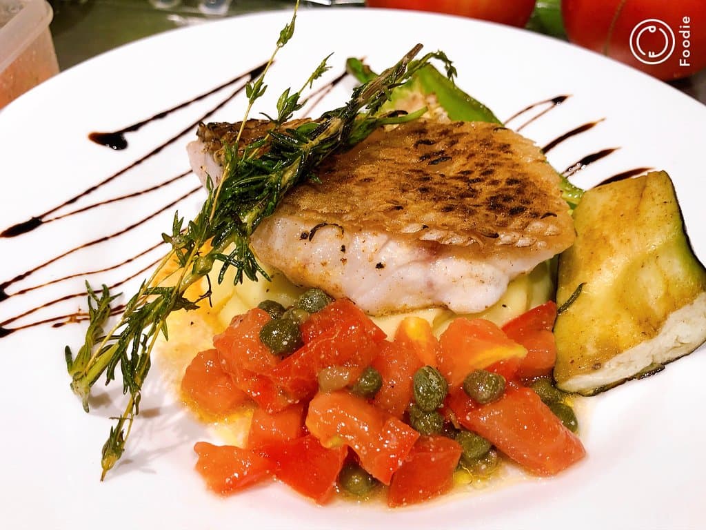 Saute tilefish with butter teppanyaki