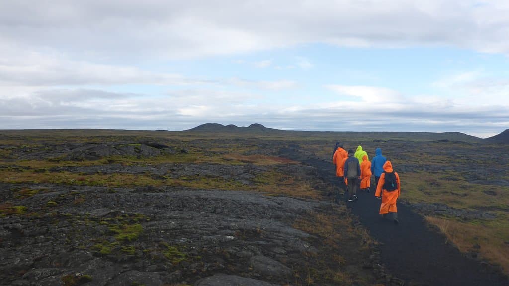 Walking towards the cater. 