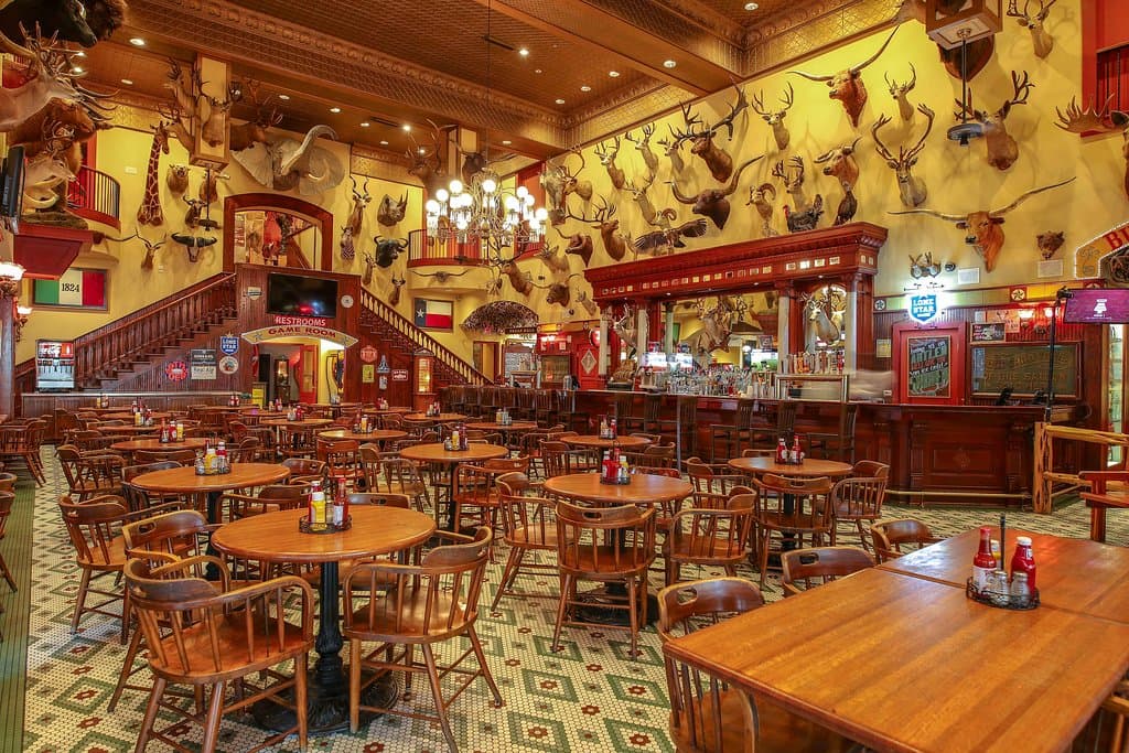 No admission required to enjoy the saloon! Check out the original bar from 1881.