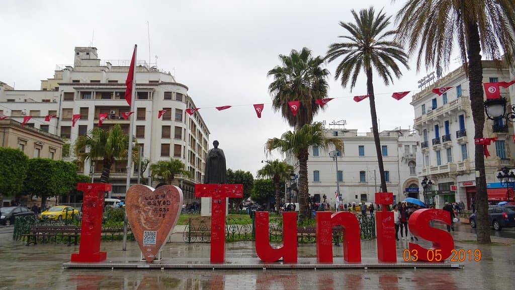 Place de L'Independance, Tunis, Tunisie. Mai 2019