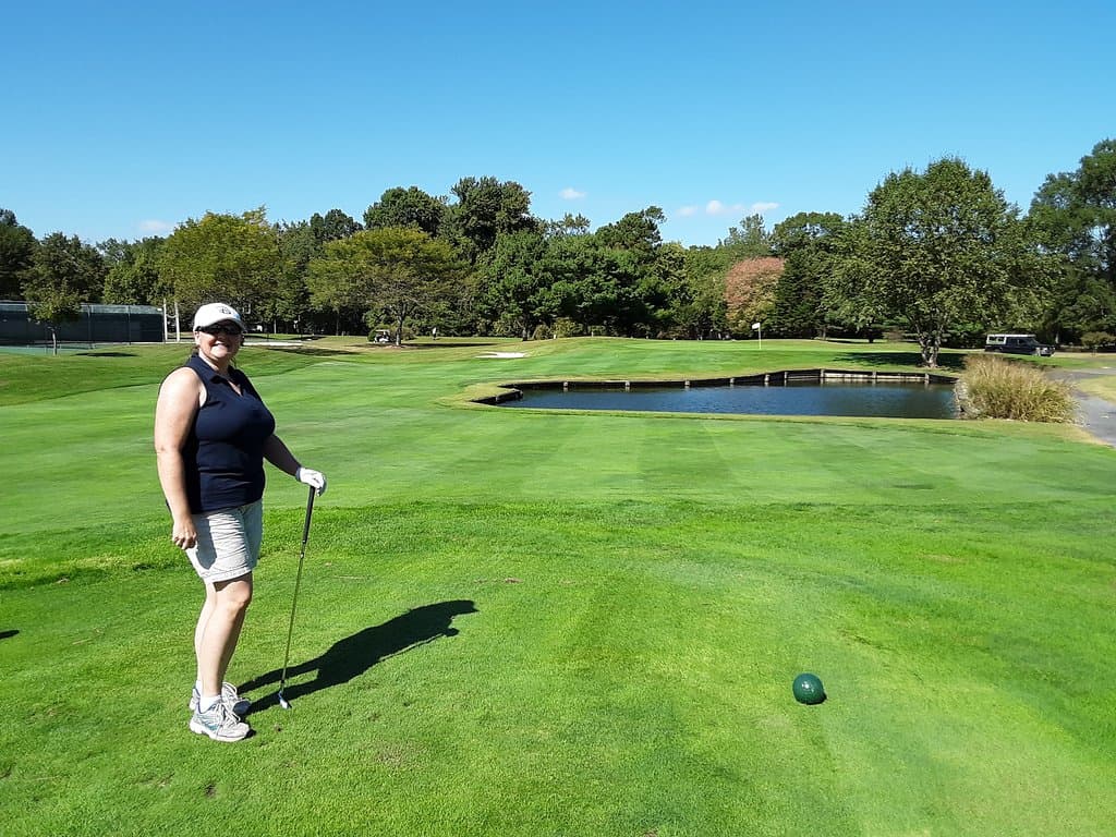 One of the many par 3s on the course. A few of the holes do have water hazards which makes it more fun!