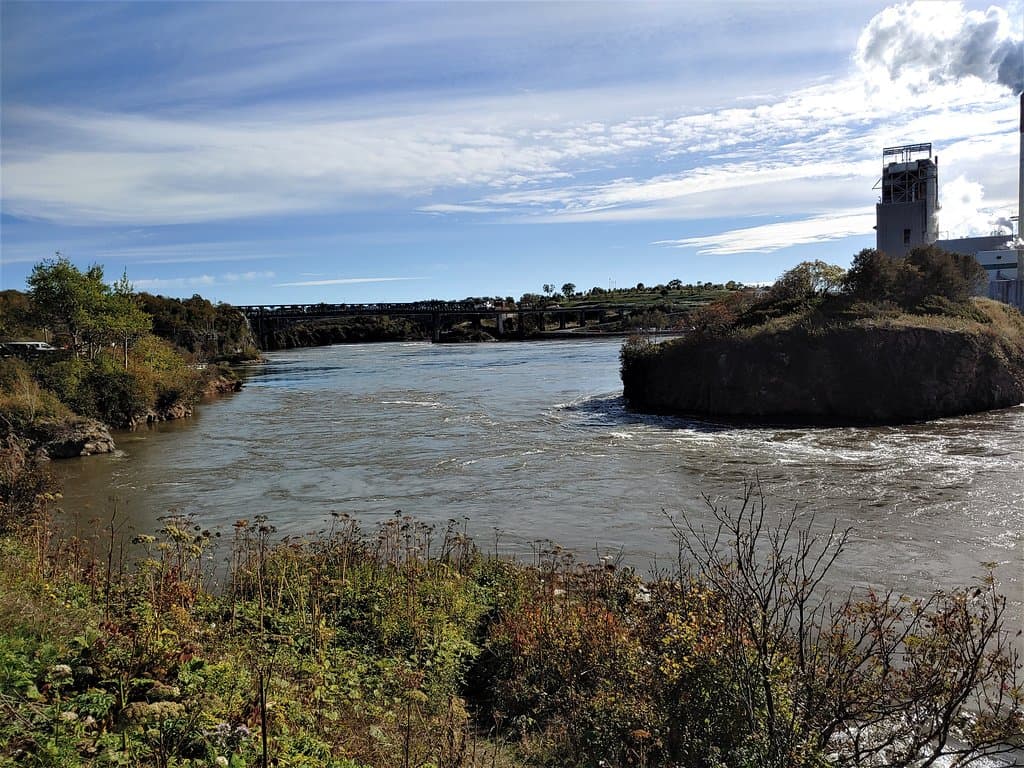 This is a view of the Reversing Falls Rapids from Fallsview Park.  Photo taken October 3, 2019.