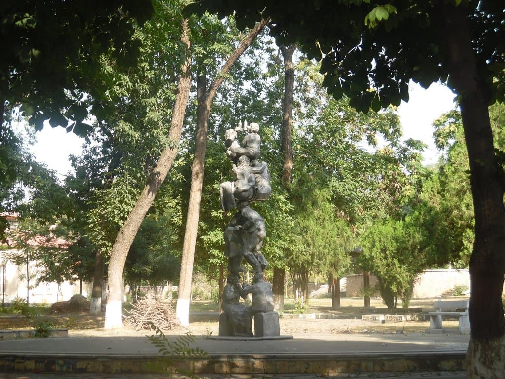 four tiered sculpture - south section of park