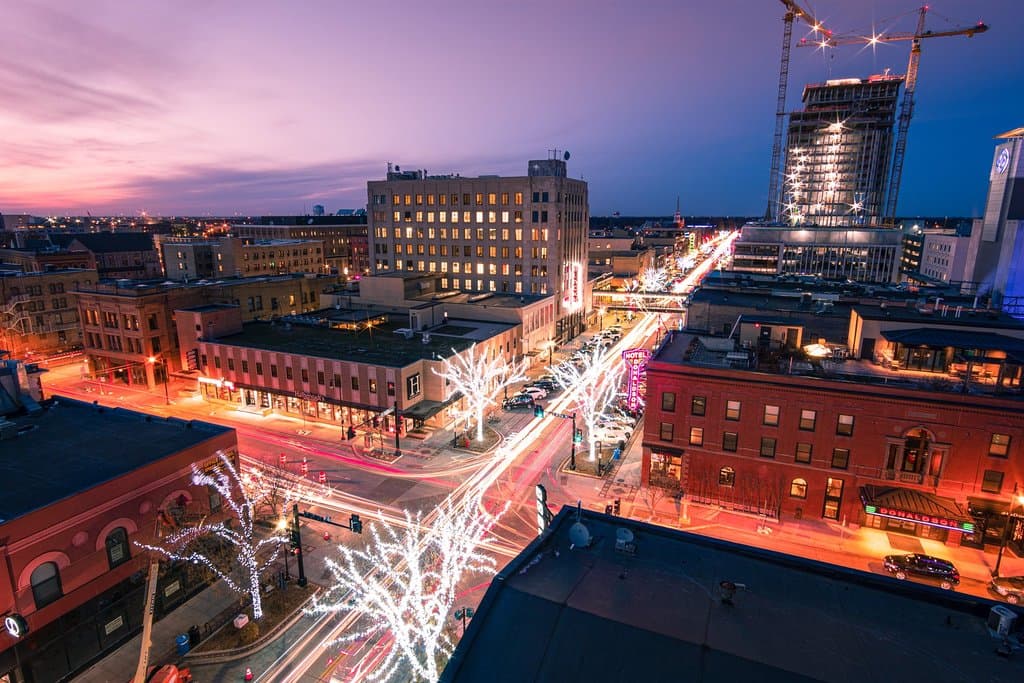 The bustling city life. 