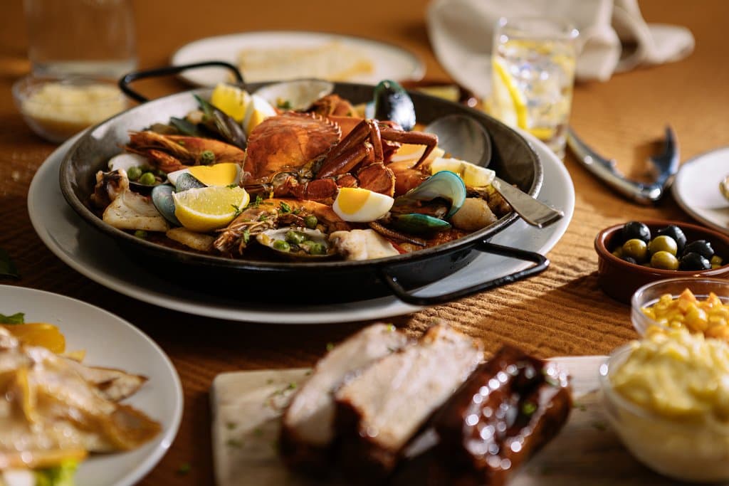 Fresh paella full of seafood!