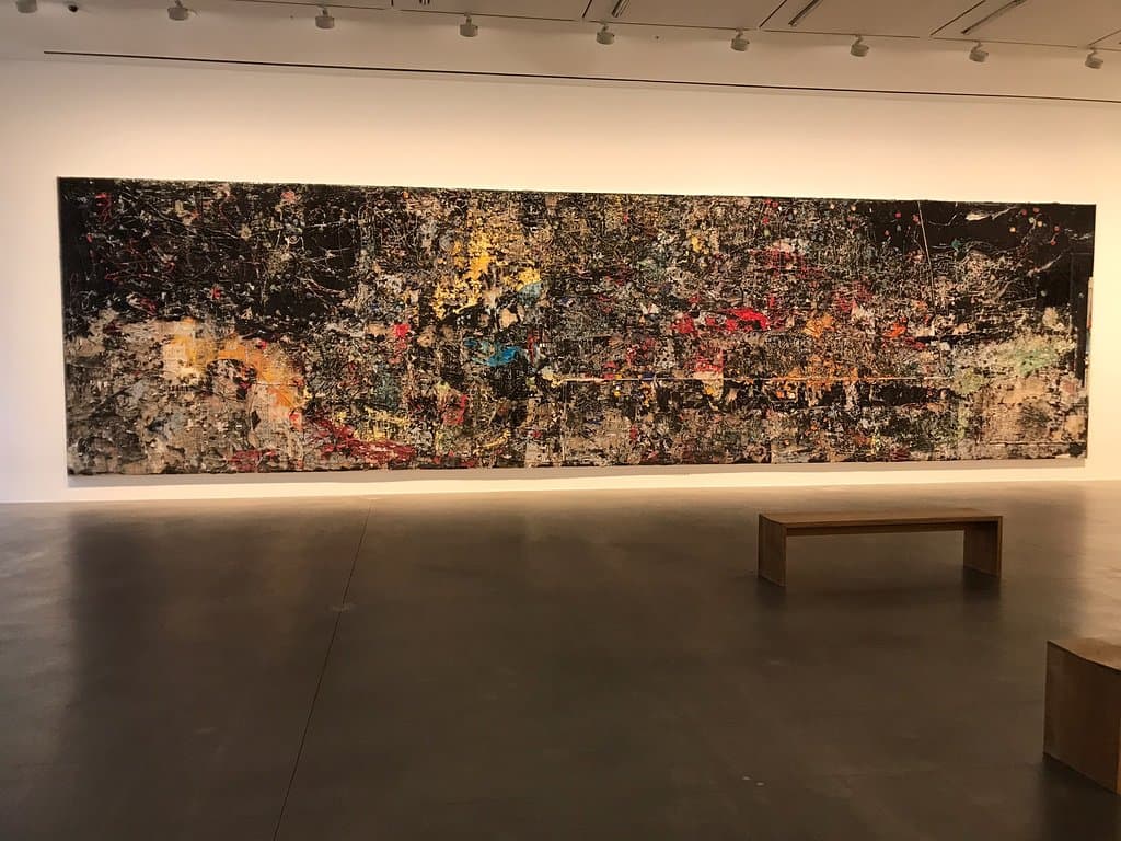 Exhibition pieces and an information board