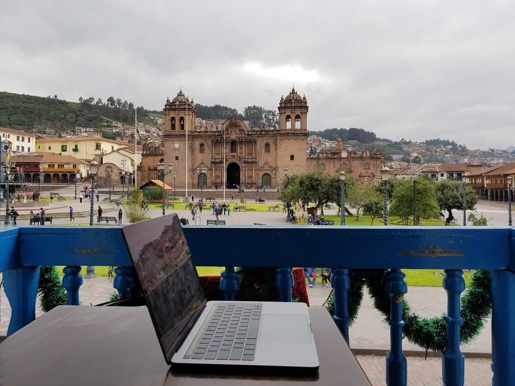 Gorgeous view to get some writing done. (Apologies if the picture isn't great; the view is much better than my poor photography skills attest to!) The internet isn't fast enough to support video though. If you're a digital nomad that needs to have webinars, watch videos, or make calls with VoIP, this is not the place for you. Obviously, if you're not a digital nomad and you're just looking for a place to people-watch and grab a nice cuppa, then this is perfect!