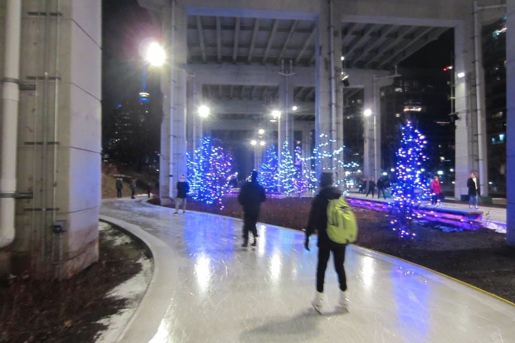 lit up at night