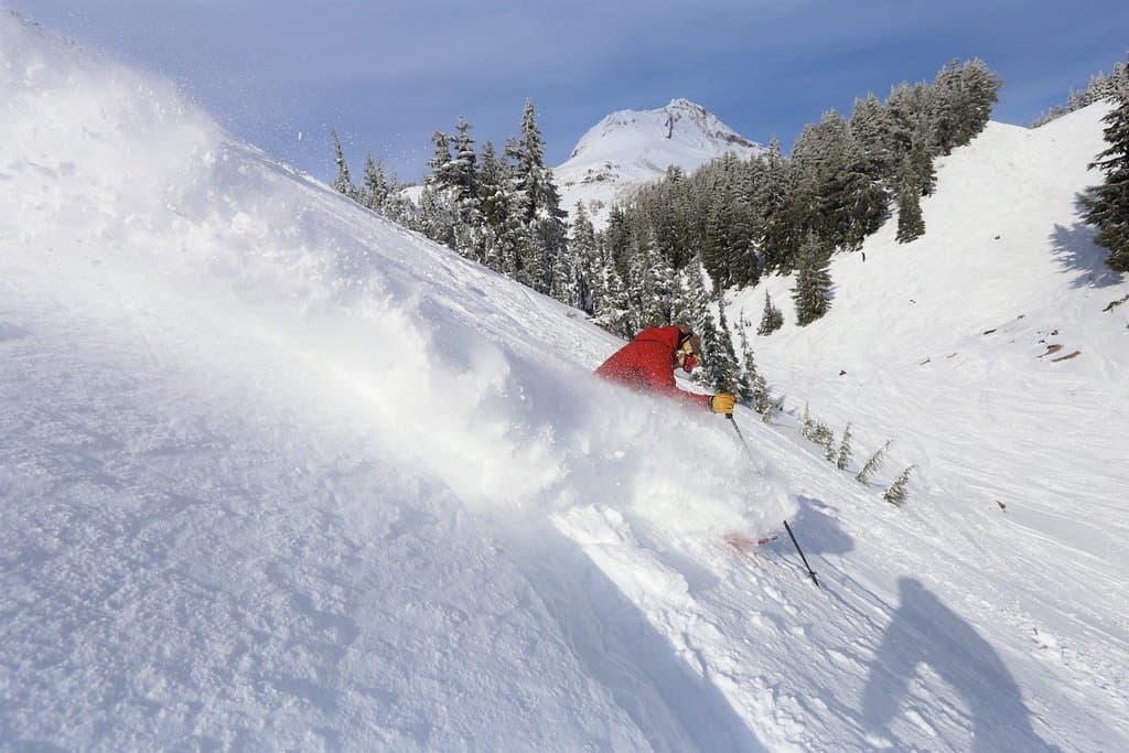 Skiing the powder at Mt. Hood Meadows