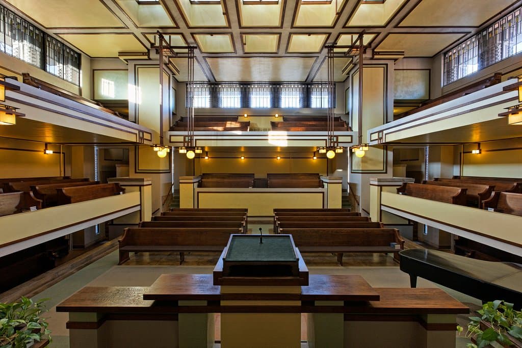 Sanctuary, Unity Temple (Frank Lloyd Wright, 1905-08), Oak Park, Ill

Credit: Courtesy of Frank Lloyd Wright Trust. Photographer: James Caulfield