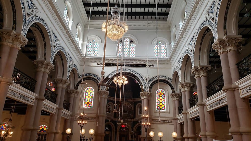 Inside the synagogue.