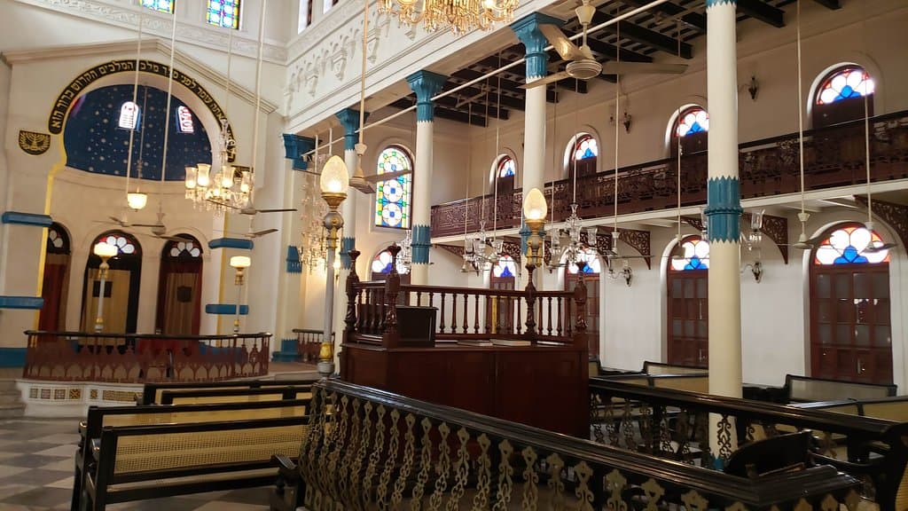 Inside the synagogue
