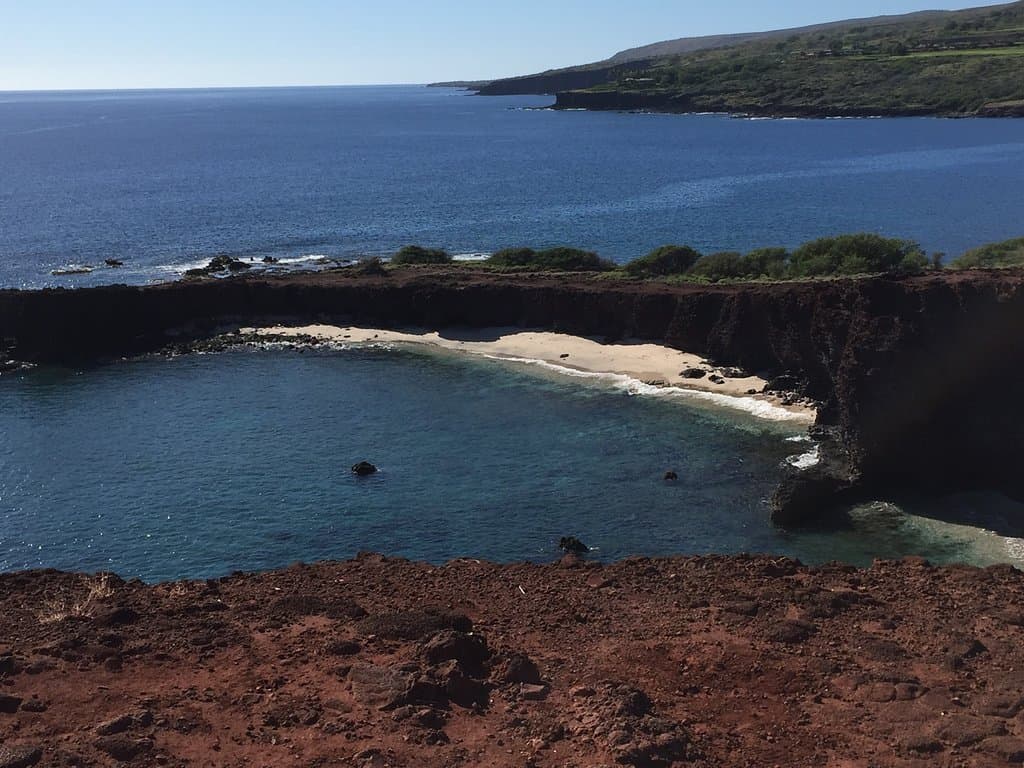 Hidden beach view from trail