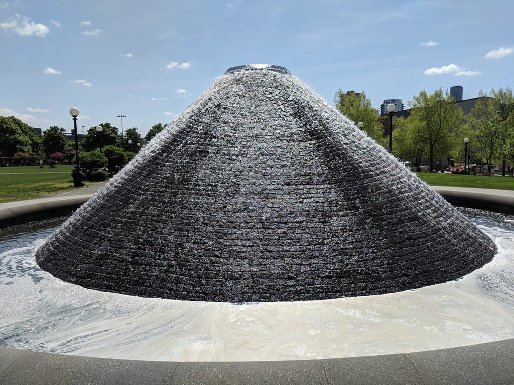 Cone water feature at Anderson Park on Capitol Hill. 