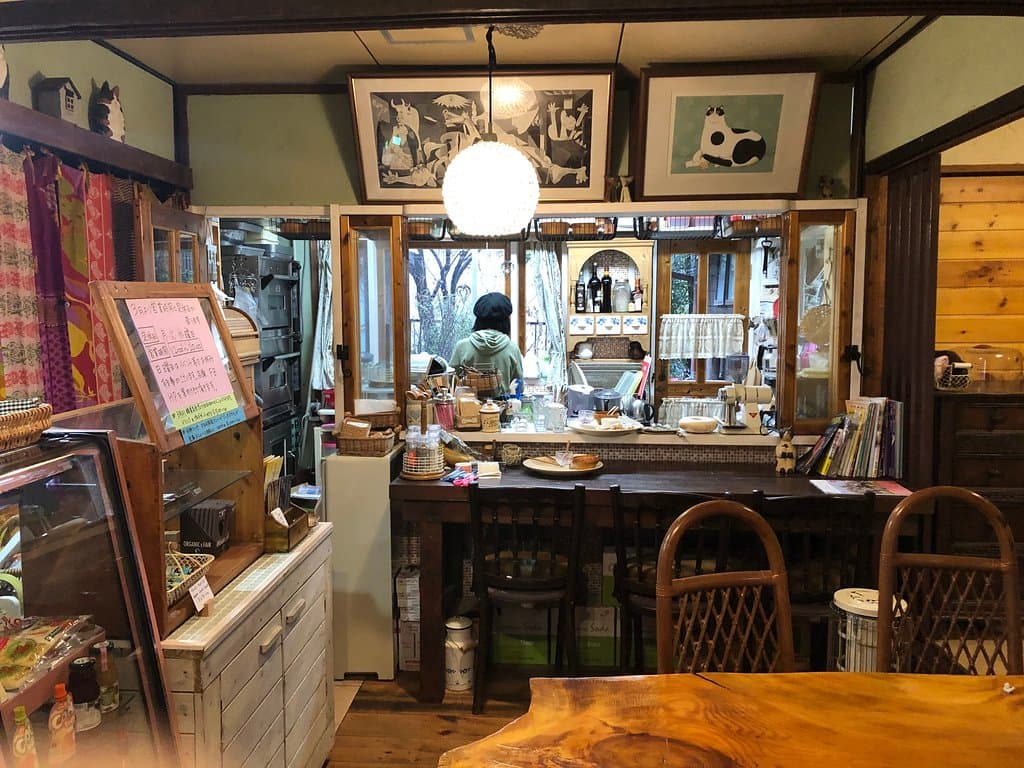 Facing the kitchen area