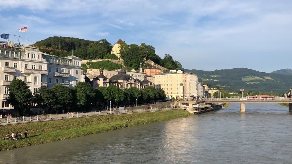 Salzach River Promenade Salzburg