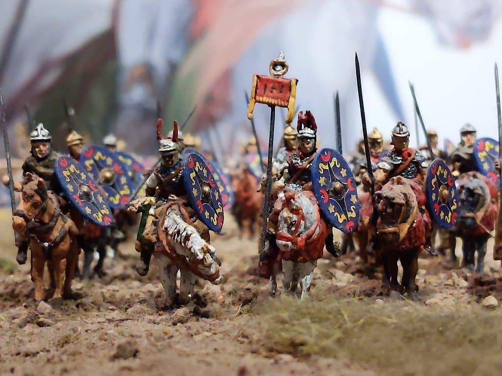 Dioramas and lead figure soldiers.