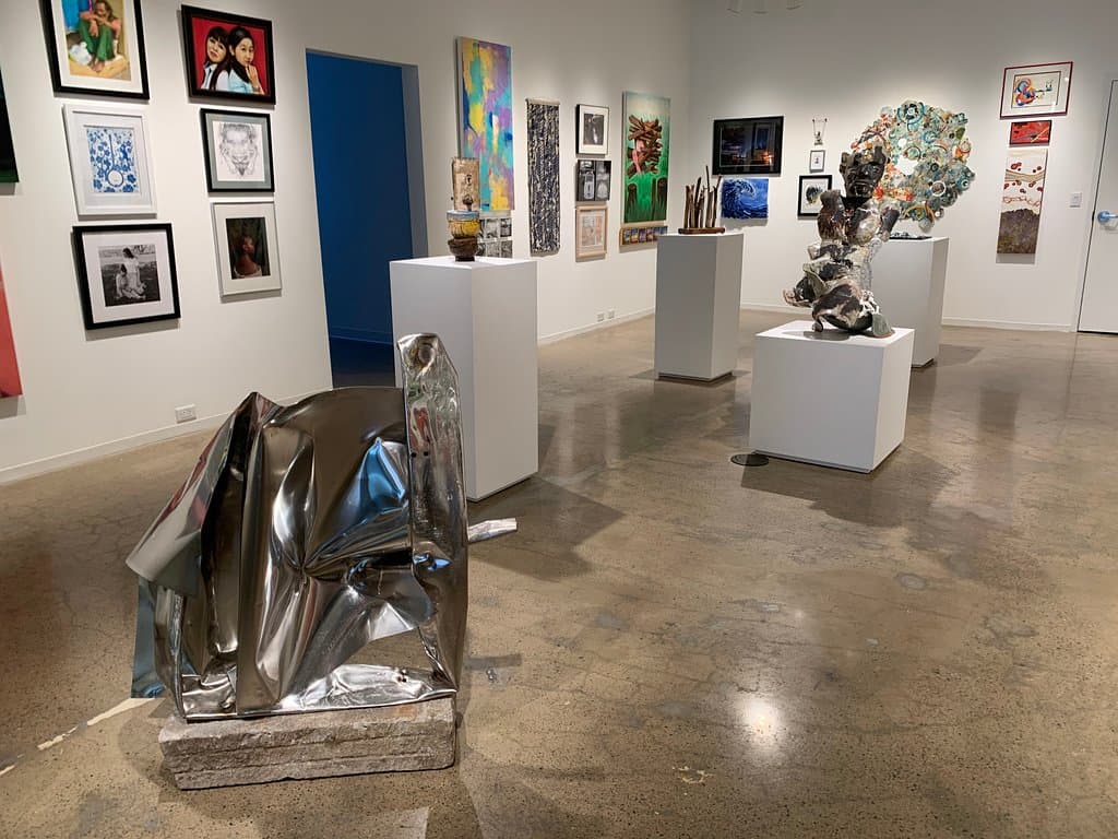 East Gallery during In Transition: A Members' Exhibition in collaboration with the Fitchburg Art Museum