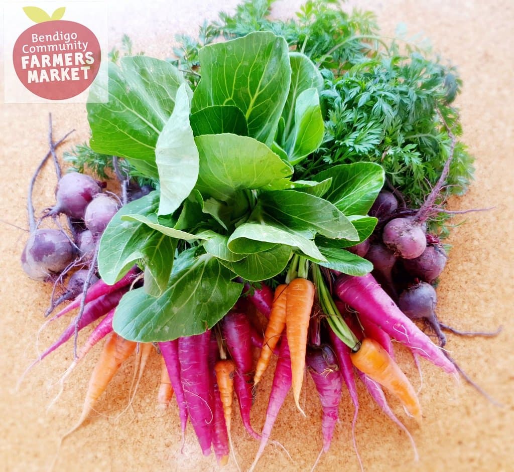 Huntly Organics produce as a beautiful bouquet