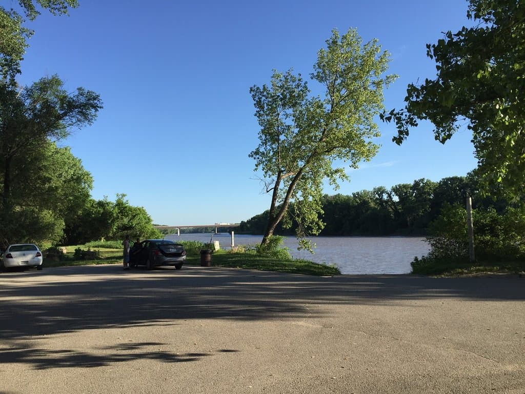 Lovely view of Kansas River from the boat ramp