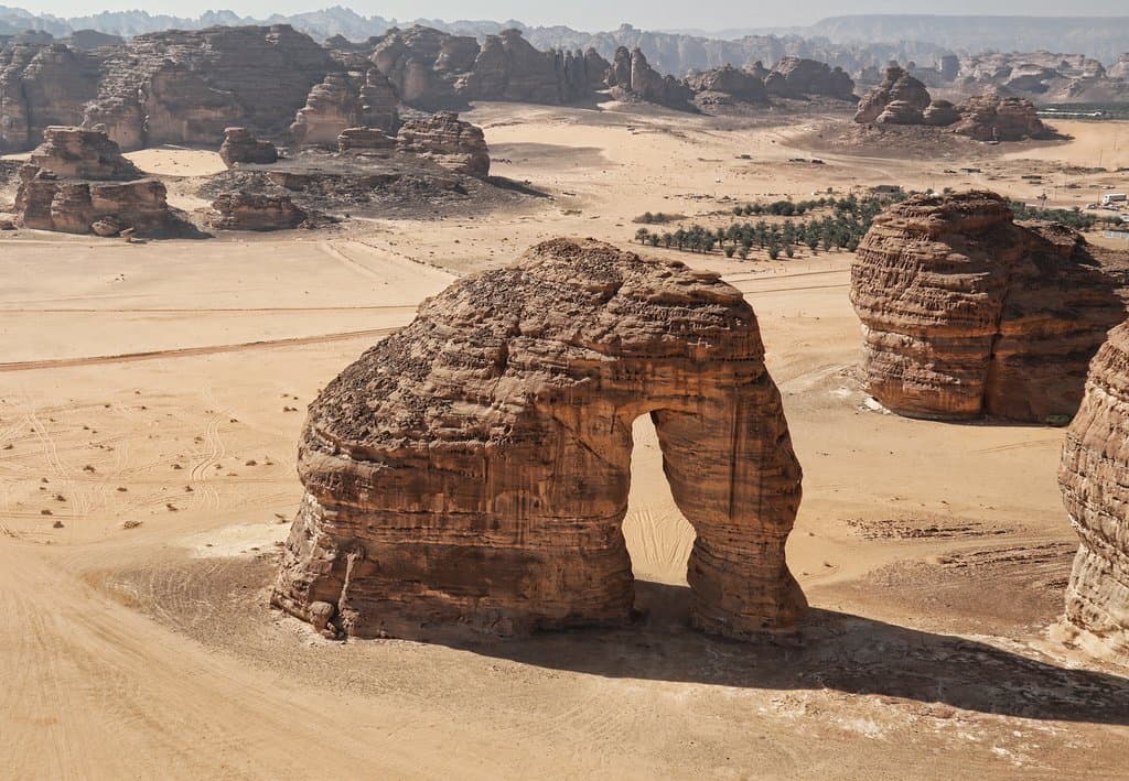 This spectacular rock formation resembles an elephant with its trunk touching the ground, is one of AlUla's geomorphological wonders became one of AlUla iconic landmarks.