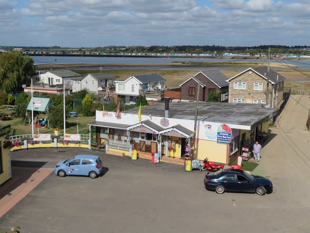 View from the top of the tower looking across the Colne to Mersey Island. 