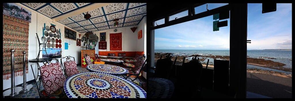 View from inside restaurant.